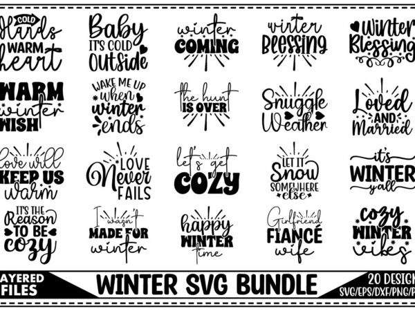 Winter svg bundle t shirt design for sale