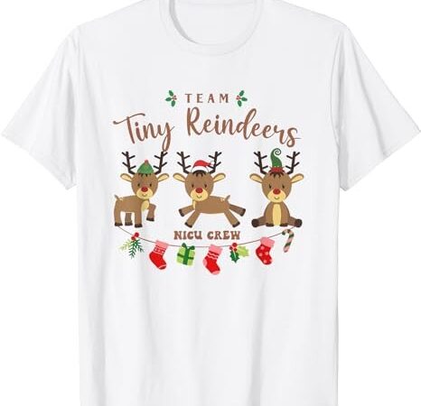 Women team tiny reindeers nicu nurse christmas pajamas t-shirt