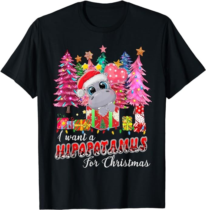 Womens I Want A Hippopotamus For Christmas Xmas Hippo Kids T-Shirt