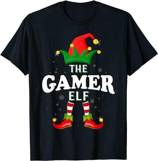 Xmas Gamer Elf Family Matching Christmas Pajama T-Shirt