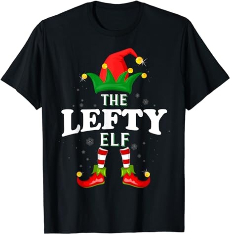 Xmas Lefty Elf Family Matching Christmas Pajama T-Shirt