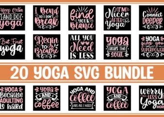Yoga SVG Bundle t shirt design template