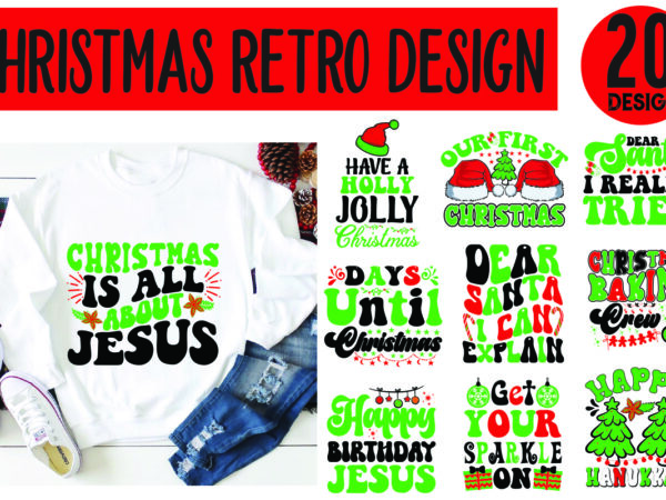 Christmas retro design bundle,christmas svg mega bundle , 220 christmas design , christmas svg bundle , 20 christmas t-shirt design , winter