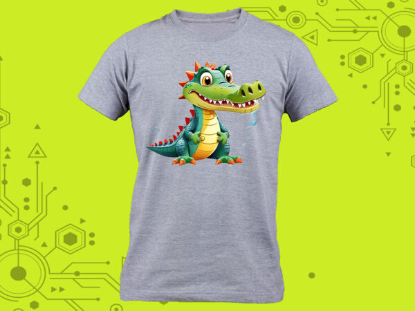 Discover our charming endearing clipart: pocket crocodiles miniatures crafted exclusively for print on demand websites t shirt vector illustration