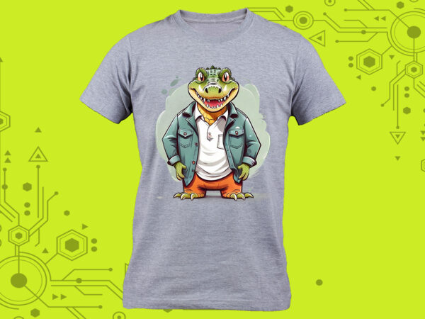 Discover the joy of our charming captivating crocodiles clipart treasures, expertly crafted for print on demand websites t shirt vector illustration