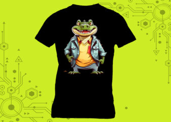 Discover our enchanting Irresistible Miniature Crocodiles Illustrations, curated specifically for Print on Demand websites t shirt vector illustration