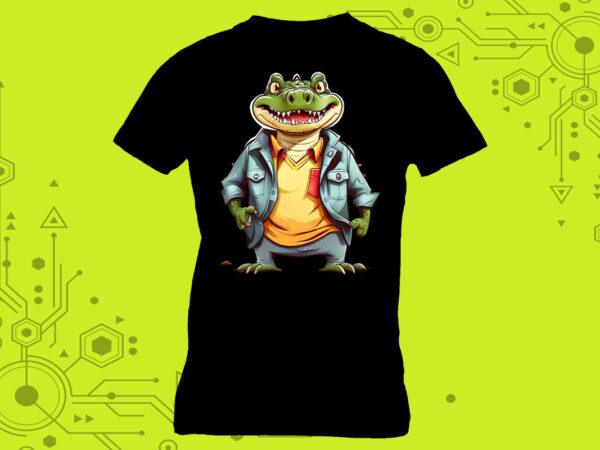Discover our enchanting irresistible miniature crocodiles illustrations, curated specifically for print on demand websites t shirt vector illustration