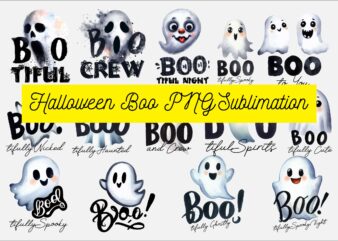 Halloween Boo PNG Sublimation Bundle graphic t shirt
