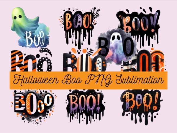 Halloween boo png sublimation bundle graphic t shirt