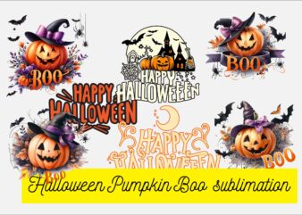 Halloween Pumpkin Boo PNG Sublimation Bundle graphic t shirt