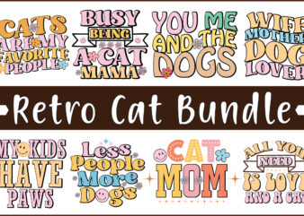 Retro Cat Sublimation Bundle t shirt design online