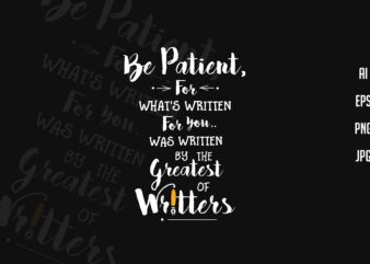 Be patient | Believers Quote T-shirt Design | Motivational design