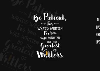 Be patient | believers quote t-shirt design | motivational design