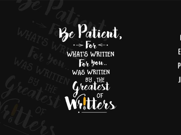 Be patient | believers quote t-shirt design | motivational design