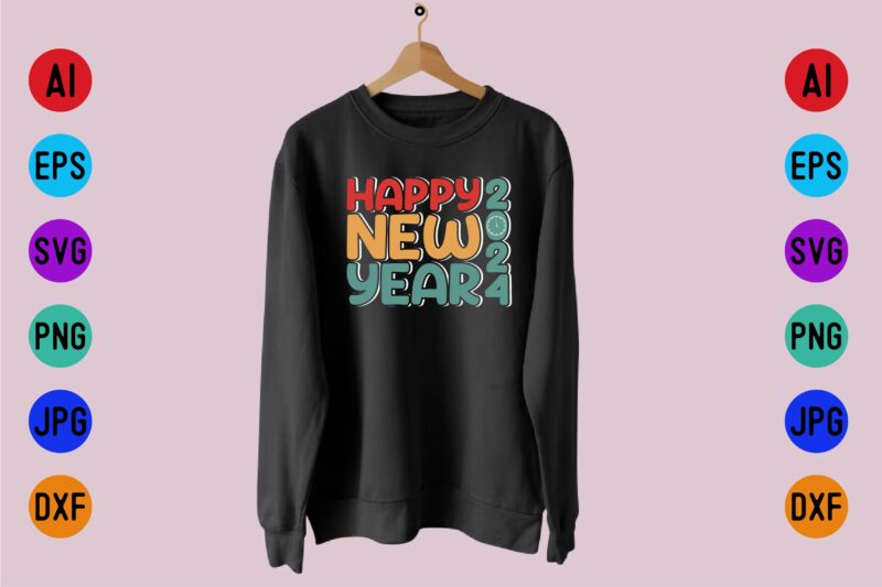 Happy new year 2024 shirt design Buy tshirt designs