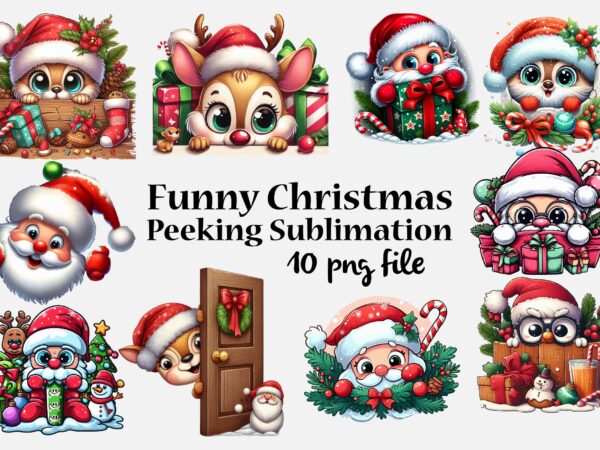 Christmas peeking t-shirt bundle