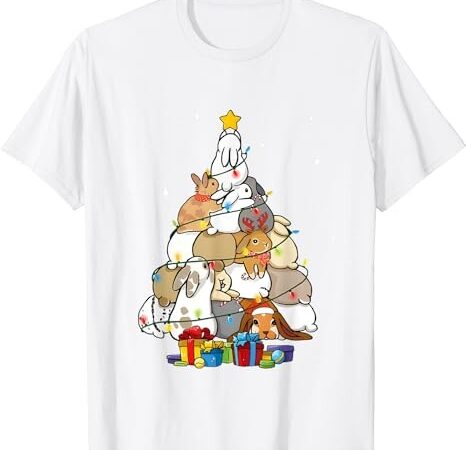 Cute bunny christmas tree t-shirt