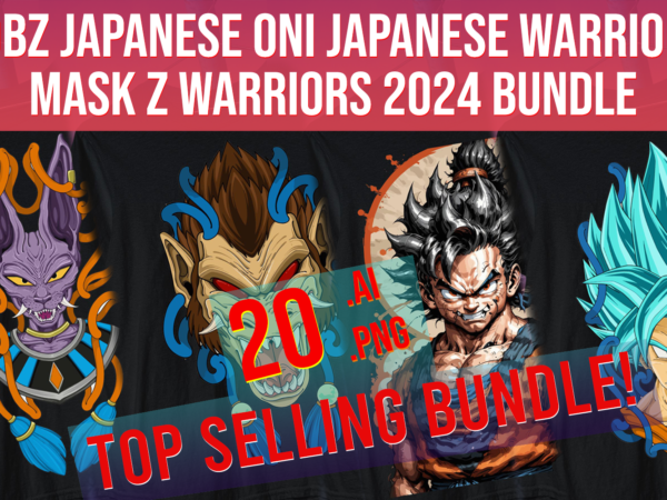 Dbz japanese oni japanese warrior mask z warriors 2024 bundle tattoos t shirt vector illustration