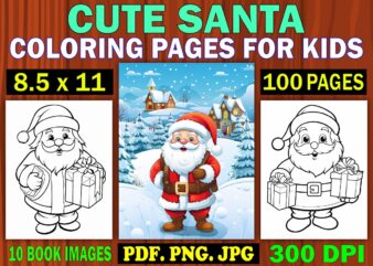 Cute Santa Coloring Pages for Kids 4