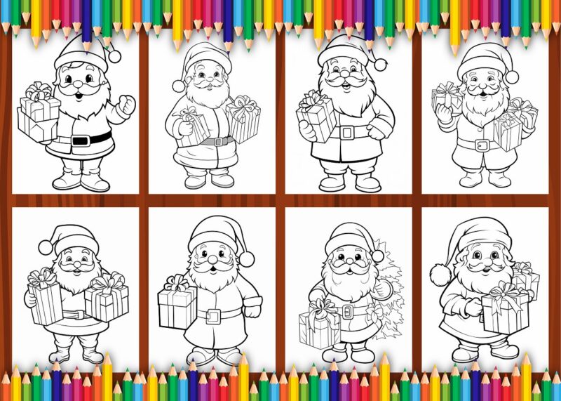 Christmas Santa Coloring Pages for Kids 1