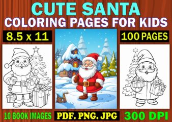 Cute Santa Coloring Pages for Kids 1