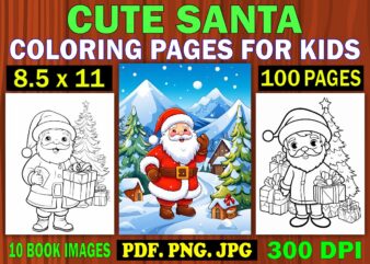 Cute Santa Coloring Pages for Kids 2