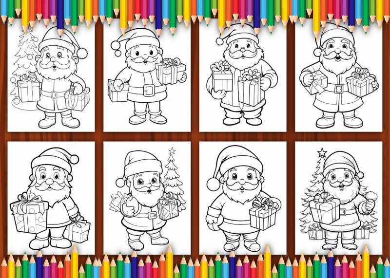 Christmas Santa Coloring Pages for Kids 4