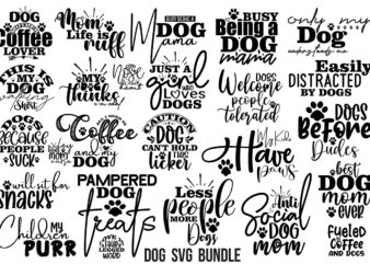 25 Dog SVG Bundle, Dog SVG Design Bundle, Dog Paw