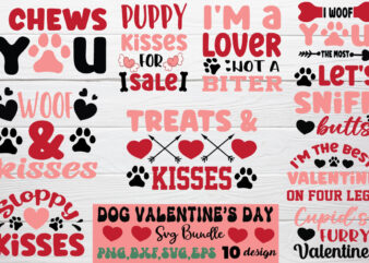 Dog Valentine Day T-shirt Bundle Dog Valentine Day Svg Bundle