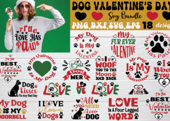 Dog Valentine T-shirt Bundle Dog Valentine Svg Bundle