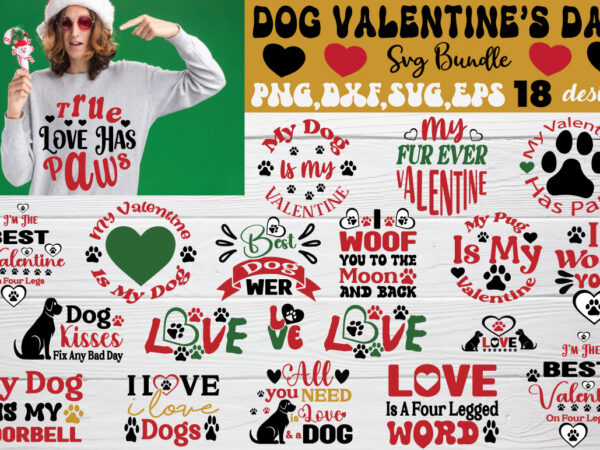 Dog valentine t-shirt bundle dog valentine svg bundle