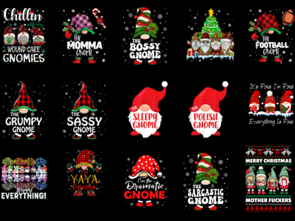 15 christmas gnome shirt designs bundle for commercial use part 3, christmas gnome t-shirt, christmas gnome png file, christmas gnome digita