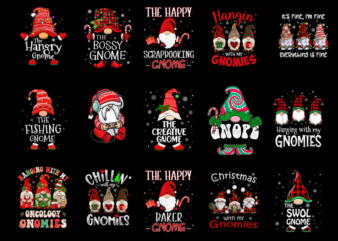 15 Christmas Gnome Shirt Designs Bundle For Commercial Use Part 5, Christmas Gnome T-shirt, Christmas Gnome png file, Christmas Gnome digita