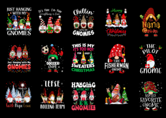 15 Christmas Gnome Shirt Designs Bundle For Commercial Use Part 6, Christmas Gnome T-shirt, Christmas Gnome png file, Christmas Gnome digita