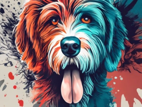 Happy goldendoodle in vector t-shirt design png file Happy goldendoodle in vector t-shirt design png file