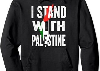 i stand with palestine flag and map Pullover Hoodie