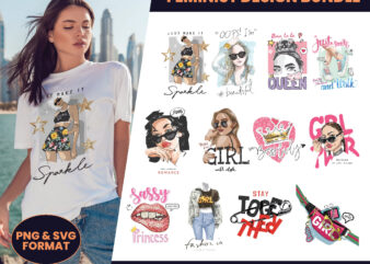 100 feminist design bundle, tee design, t-shirt design, t-shirt pod design, streetwear design, sublimation, dtg, dtf, png, svg