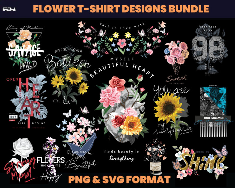 70 Flower streetwear design bundle, T-shirt Design bundle, Streetwear Designs, Aesthetic Design, Urban designs, Graphics shirt , DTF, DTG