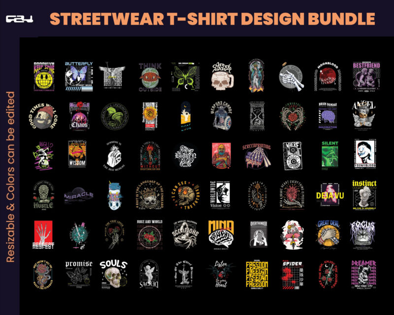 150 Urban Streetwear Designs, T-shirt Design bundle, Streetwear Designs, Aesthetic Design, Urban Shirt designs, Graphics shirt, DTF, DTG