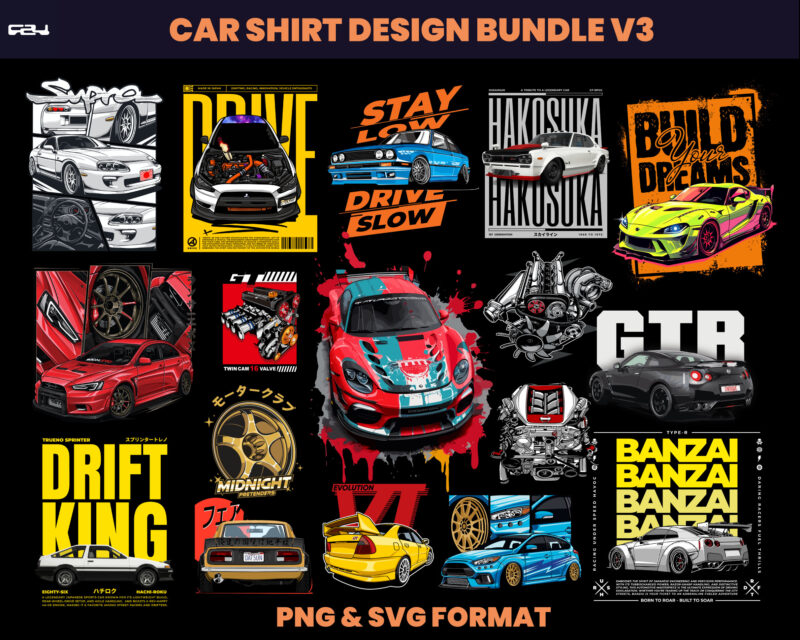 94 Sport Car Streetwear Designs, T-shirt Design bundle, Streetwear Designs, jdm Design, Urban Shirt designs, Graphics shirt , DTF, DTG