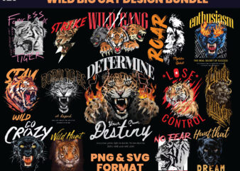 50 wild big cat designs bundle , t-shirt design bundle, streetwear designs, aesthetic design, urban shirt designs, graphics shirt , dtf, dtg