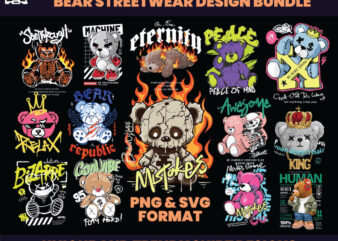 90 bear t-shirt designs bundle, streetwear design bundle, streetwear design, teddy bear design, urban t-shirts, hip hop t-shirt, dtf, dtg