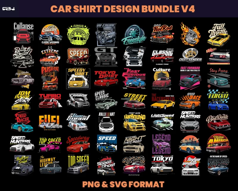 100 Sport Car Streetwear Designs, T-shirt Design bundle, Streetwear Designs, jdm Design, Urban Shirt designs, Graphics shirt , DTF, DTG