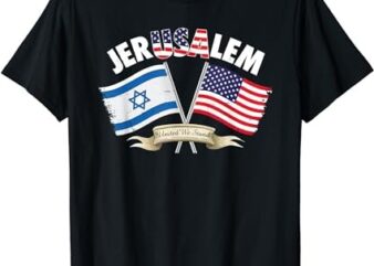 jerusalem israel usa american flag T-Shirt