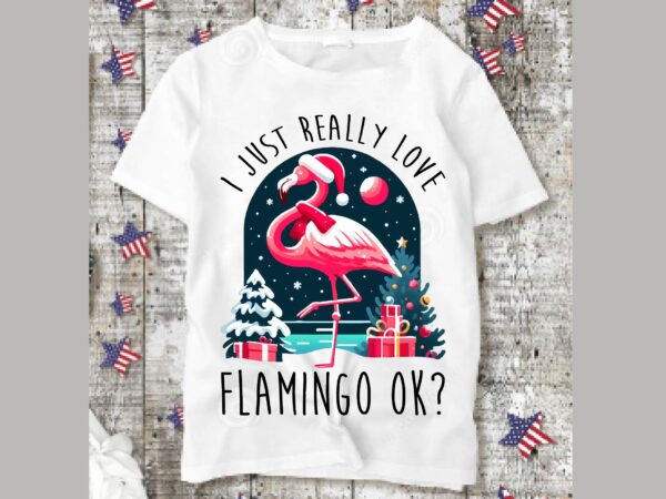 Watercolor flamingo christmas png sublimation t shirt design for sale
