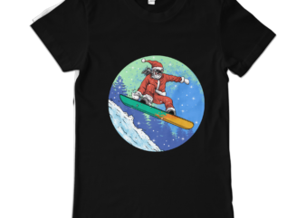 Snowboarding Santa