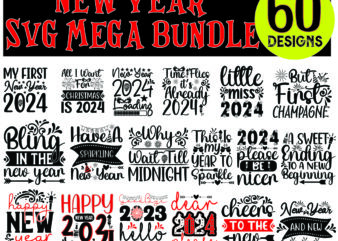 New year SVG design mega bundle, new year 2024,new year decorations 2024, new year decorations, new year hats 2024,new year earrings, new ye