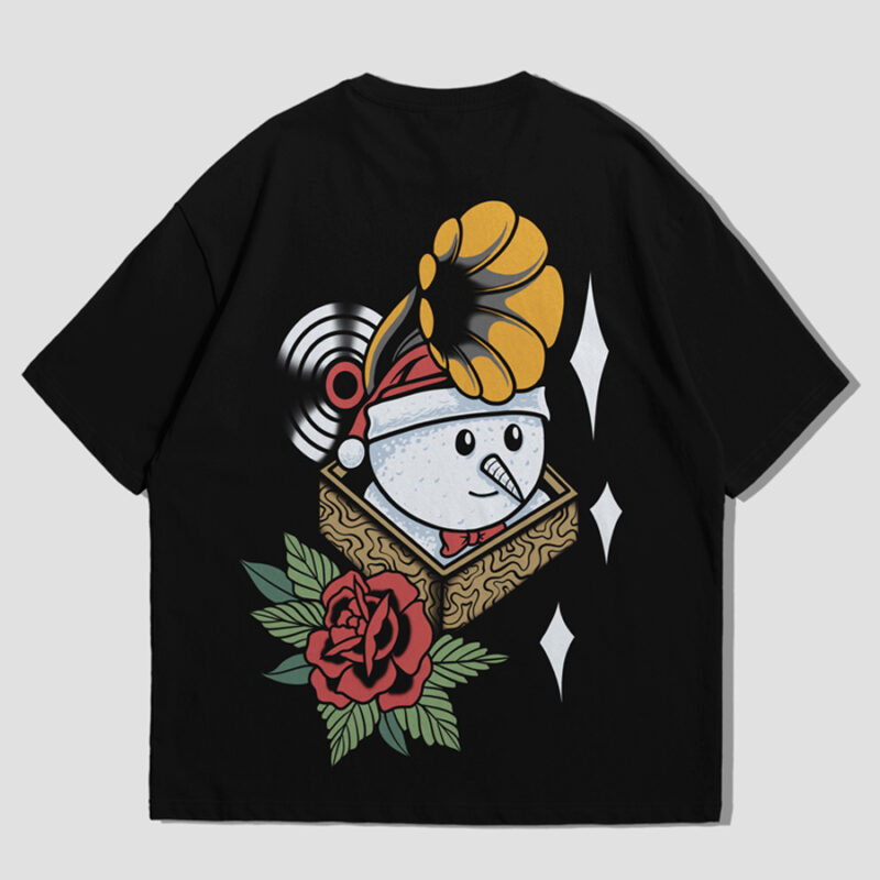 snowman oldschool design tshirt