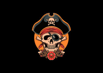 pirates skull t shirt illustration