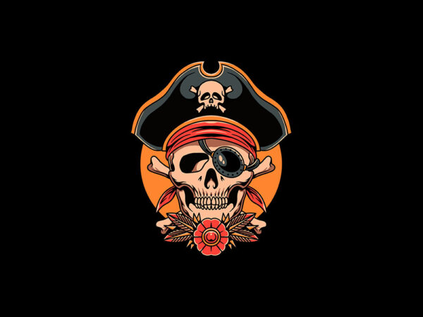 Pirates skull t shirt illustration